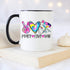 YouNique Designs Peace Love Hair Stylist Coffee Mug, 11 Ounces, Mug for Hairdresser, Hairstylist Cup for Women (Black Handle)...