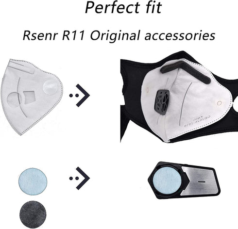 Original Rsenr R11 Electric Wearable Air Purifier Fan Filter*5, Inner White Filter*1...