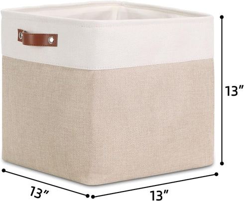 DULLEMELO Cube Storage Bin 13x13,Collapsible Fabric Storage Cube for Organizing,Cubby Storage Basket for Shelves,Closet,Laundry,Nursery,Toys,Cloth...