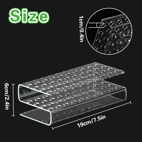 44 Holes Carts Display Stand Acrylic Pen Desk Organizer Stand Transparent Pen holder Pencils Markers Desk Stand Organizer Box Bins Pens Storage Ra...