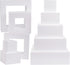 Silverlake 5-Tier Square Cake Dummy Set - American-Made Hard Foam Cake Dummies - 4" High x 4,6,8,10,12" Squares - Professional Baking Display Set ...