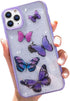 Butterfly Bling Clear Case Compatible with iPhone 11 Pro Max, Case for Women Cute Slim Soft Slip Resistant Protective Phone Case Cover for iPhone ...
