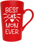 Mothers Day Gifts Funny Cat Mom Coffee Mug Christmas Gifts, Best Cat Mom Ever Cute Cup from Daughter or Son, Red 12 Oz...