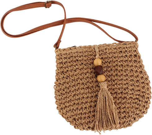 Fashionable Straw Crossbody Bag for Women, Spacious Hand-Woven Purse with Classic Satchels, Rattan Handbag for Beach...