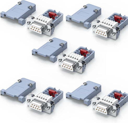 5Packs New DB9 Breakout Serial adapters,DB9 Female RS232/RS485 Screw Connectors,D-SUB 9-pin Adapter to Terminal Connector Signal Module with Screw...
