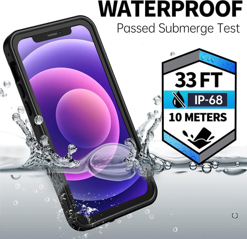 BEASTEK iPhone 12 Mini Waterproof Case, NRE Series Shockproof Dustproof Underwater IP68 with Built-in Screen Protector Anti-Scratch Protective Cov...