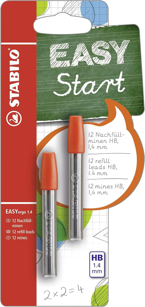 Stabilo Ergonomic Mechanical Pencil EASYergo 1.4 Refill Leads - Pack of 6 x 2 - HB...
