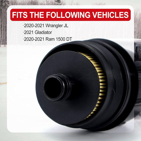 68507598AA Engine Oil Filter Replacement for 2020 2021 Ram 1500 Jeep Wrangler JL 68507598AA 3.0L Diesel...