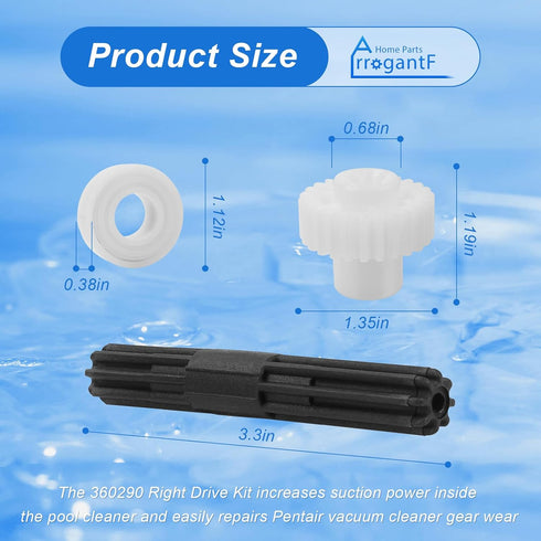 Pool Cleaner Replacement Parts for Pentair 360290 Rebel Right Drive Kit Bearings,for Pentair Rebel and Kreepy Krauly Warrior Pool Cleaners Axle Sw...