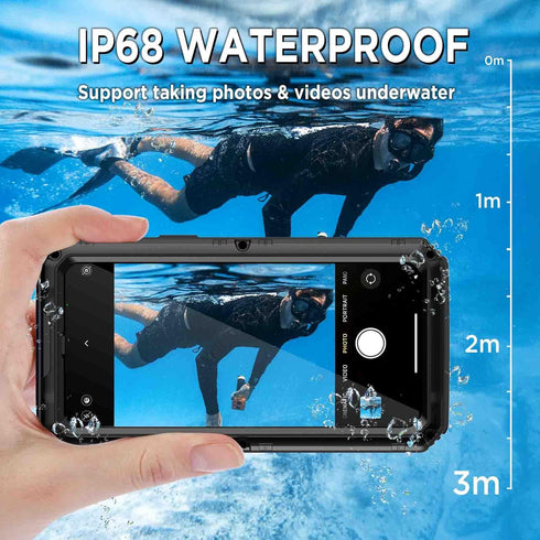 Beasyjoy for iPhone 14 Case Waterproof, Metal Heavy Duty Full Body Protective Case with Built-in Screen Protector, Military Grade Shockproof Dustp...