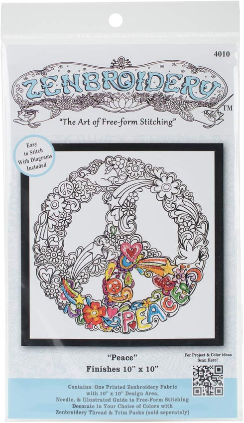 Design Works Crafts 4010 Peace 10" x 10" Zenbroidery Kit, Multicolor......