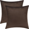 Mixhug Set of 2 Cozy Velvet Square Decorative Throw Pillow Covers for Couch and Bed, Coffee Brown, 18 x 18 Inches...