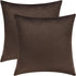 Mixhug Set of 2 Cozy Velvet Square Decorative Throw Pillow Covers for Couch and Bed, Coffee Brown, 18 x 18 Inches...
