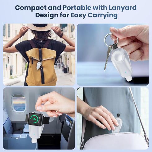 Mini Portable Wireless Charger for Apple Watch,1600mAh Keychain Travel Emergency Power Bank for iPhone,Compact Magnetic iWatch Charger,for iWatch ...