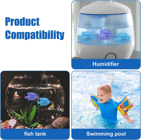 16pcs Humidifier Tank Cleaner, 2.52x1.57x1.06 Inch Humidifier Cleaner Fish Demineralization Cleaning Ball Humidifier Filter Replacement for Protec...