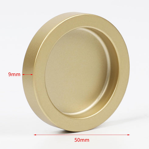1Pair Round Glass Sliding Door Handle Stick-on Fixing Screwless Back-to-Back Shower Pulls Barn Pocket Door Sliding knobs (Gold Paste Fixed)...