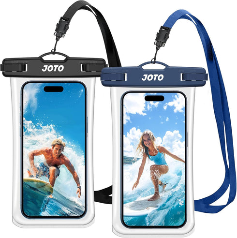 JOTO 2 Pack Waterproof Phone Pouch, IPX8 Underwater Phone Case for Swimming Snorkelling, Dry Bag for iPhone 15 14 13 Pro Max, Galaxy S24 S23 Ultra...