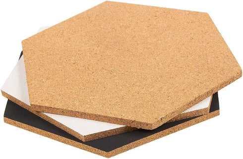 Juvale 3 Pack Hexagon Cork Board Tiles with Push Pins, Self-Adhesive Bulletin Boards for Walls (Small, 7.9 in)...