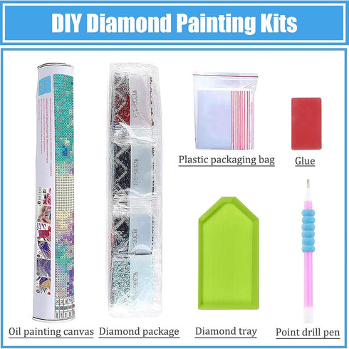 MOOMOH 5D Diamond Painting Kits for Adults - Diamond Art Kits for Adults Beginner,DIY Flowers Skull Round Full Drill Paintings with Diamonds Gem A...