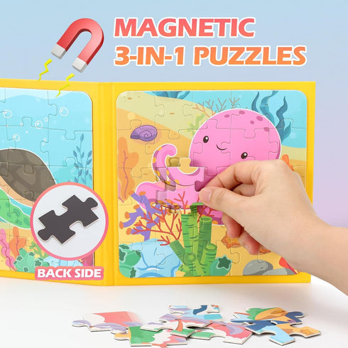 Magnetic Puzzles for Kids Ages 3-5, Puzzles for Kids Ages 4-8, Toddler Puzzles Ages 2-4, Shark Jigsaw Puzzles Book for Preschool Toddlers, Travel ...
