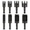 Plug Cutter, 8Pcs Wood Plug Cutters Drill Bit Set with 1/4 Hex Shank, Straight and Tapered Taper Cutting Tool 1/4", 5/16", 3/8", 1/2", Black...