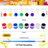 12 PCS Mini Acrylic Paint Set,Washable Filled Paint Sets for Kids & Adults,Mini Paint Set with 8 Vivid Colors & Paint Brushes,Kids Paint Bulk Set ...