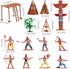 Totority Indians Action Figure Model Playset: 13pcs Native American Figures Decoration Wild West Cowboys Adornments for 15+...
