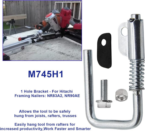 HAKATOP M745H1 Spring Loaded Rafter Hook/Retractable Nail Gun Hanger for M745H1 Hitachi Nailers NR83A2 NR90...