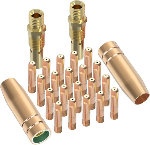 Reboot MIG Welding Gun Kit Accessory .035" Tip-Nozzle-Diffuser Fit for Lincoln Magnum 100L or Tweco Mini/#1, 20pcs Contact Tips 11-35 .035", 2pcs ...