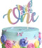 Butterfly One 1st Cake Topper, Butterfly First Birthday Cake Decor, Cute Baby Shower Party Decorations, Happy Birthday Theme Rainbow Glitter Suppl...