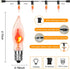 10Ft Flickering Flame Outdoor String Lights, C18 Halloween Orange Lights with 10 1W Flame Bulbs, E12 Base, Outdoor Halloween Patio Lights for Gard...