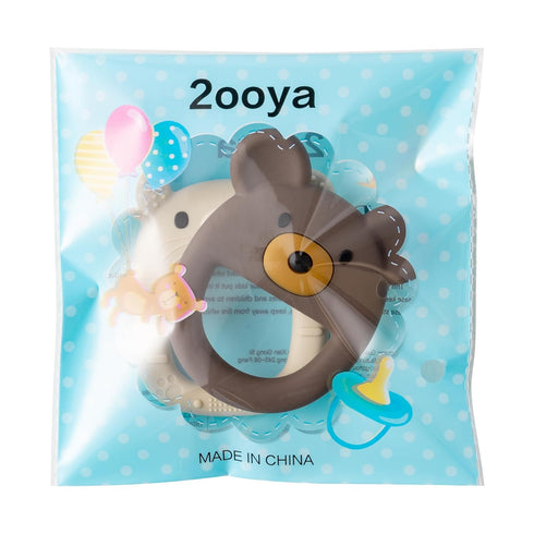 Baby Silicone Teething Toys - 2Pcs Brown Bear Mouse Baby Soothe Teething Chew Toys Infants Soft Teether Toys Toddler Bear and Mouse Design Toy Bab...