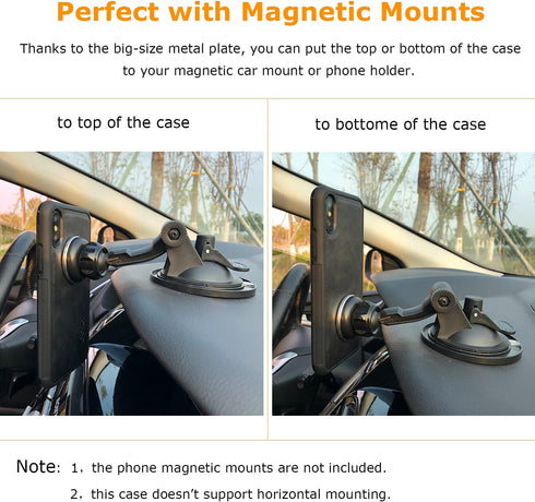 molzar GripBig Series for iPhone Xs and iPhone X Case, Built-in Metal Plate for Magnetic Mount, Works with Qi-Certified Chargers, Compatible with ...
