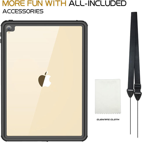 AICase iPad Pro 10.5 IP68 Waterproof, 360 Degree All Round Protective Ultra Slim Thin Dust/Snow Proof with Lanyard 2017-Black...