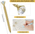 16 Pcs LED Diamond Pen Light Up Diamond Ballpoint Pen Bling Rhinestone Metal Pen Diamond Pen Rose Gold Black Ink for Office Supplies Decorations W...