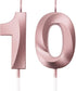 Birthday Candles Numeral Candles Cake Topper Decoration for Birthday Party Wedding Anniversary Celebration Supplies(Rose Gold,10th)...