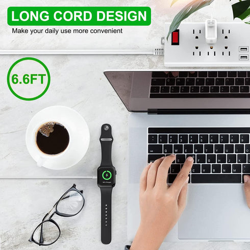 Long Apple Watch Charger Cable - Magnetic Fast Charging Cord Portable Wireless Charge Compatible with iWatch Series Ultra 2/Ultra/9/8/7/6/SE2/SE/5...