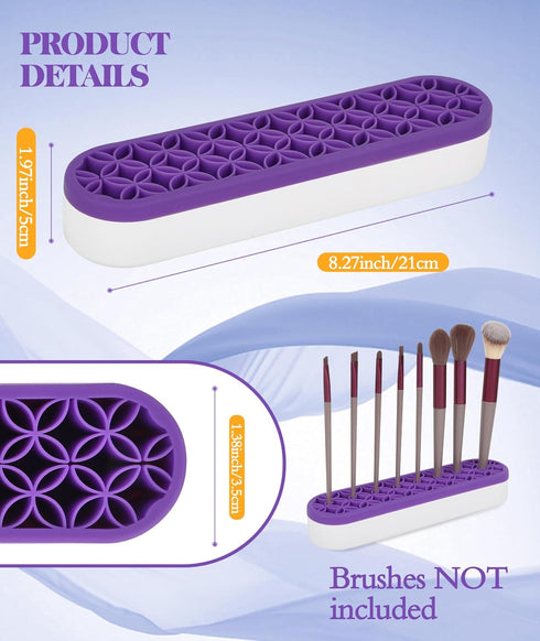 Silicone Makeup Brush Holder, Desktop Cosmetic Storage Box Organizer for Brush, Eyeliners, Cosmetic Tools, Pen, Pencil, Art Supplies, Painting Bru...