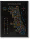 Neon Neighborhood Map of Chicago Poster - Chicago Gift | Chicago Map Art | Chicago Wall Art | Chicago Poster | Chicago Art...