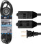 Iron Forge Cable 3 Outlet Foot Switch Extension Cord 15 ft, 13 Amp Black Extension Cord with Foot Tap Switch, 16/2 Indoor Lamp Cord Great for Smal...
