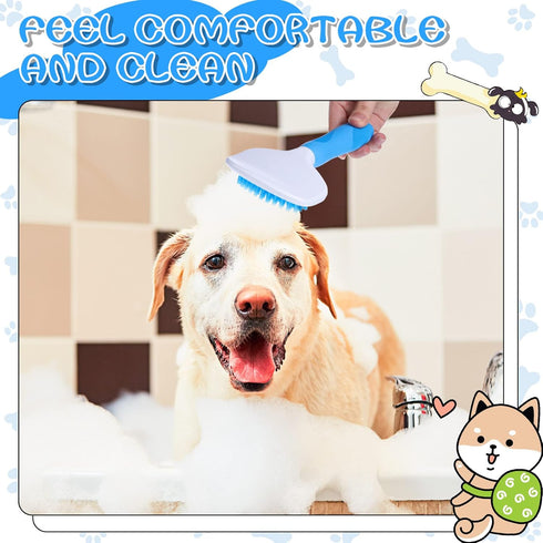 Dog Bath Brush Pet Brush with Soft Silicone Bristles Dog Wash Brush Rubber Dog Bath Scrubber Dog Grooming Brushes Pet Deshedding Massage Brush wit...