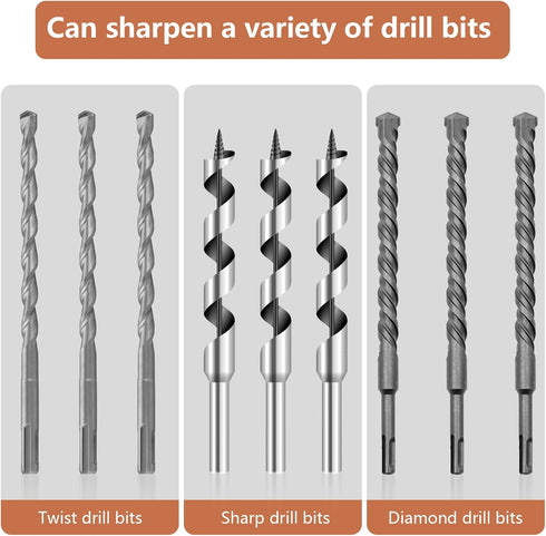 Drill Bit Sharpener, Professional Multipurpose Drill Bit Grinder Electric Grinding Tool Versatile All Drill Bit Grinding Sharpener Jig Machine for...