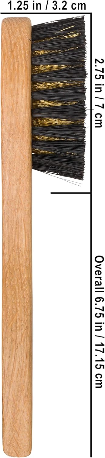 Redecker Wire and Natural Pig Bristle Suede Brush with Oiled Oakwood Handle, 6-7/8-Inches...