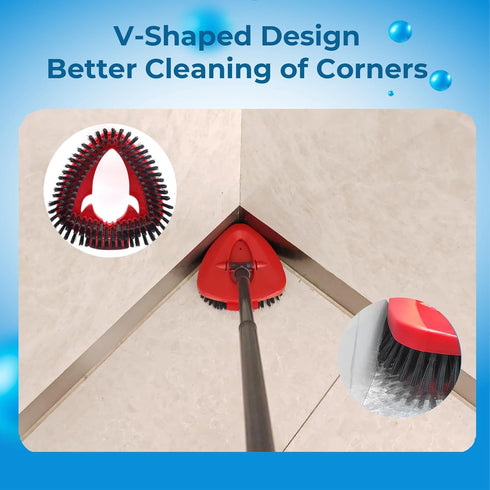 Scrub Brush Replacement Head and Base for EasyWring Spin Mop 1 Tank System, Upgraded Floor Scrubber Brush Triangle Hard Bristle Cleaning Brush for...