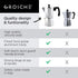 GROSCHE Milano Moka Pot | 3 Espresso Cup - 5 oz | Stovetop Espresso Percolator & Coffee Maker – Portable, Ideal for Home and Camping...