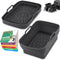 2Pcs Air Fryer Silicone Liners for Ninja SL401 /DZ401 /DZ550 8-10 QT, ddLUCK Air Fryer Accessories, Reusable Air fryer Pot Replacement Baking Tray...