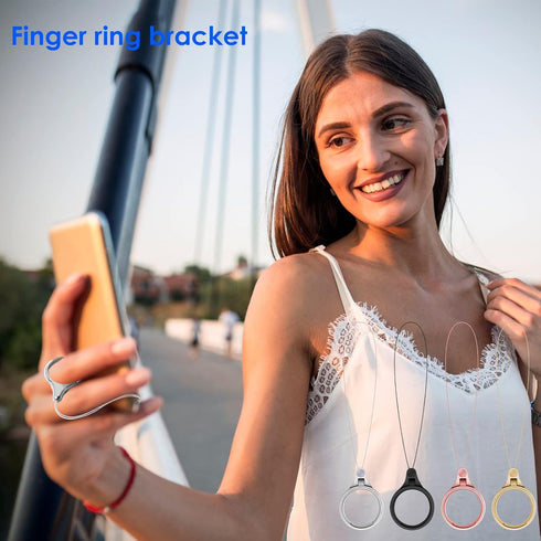 Cobee Cell Phone Ring Straps, 4 Pcs Phone Finger Ring Holders, Phone Grip Holder Phone Loop Charm Phone Ring Kickstand Holder Phone Finger Ring Ch...