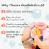 Innobaby Bathin' Smart Silicone Bath Scrub for Babies Toddlers and Adults in Double Sided Sensory Fish Shape, Gently Exfoliate Face and Body, Made...