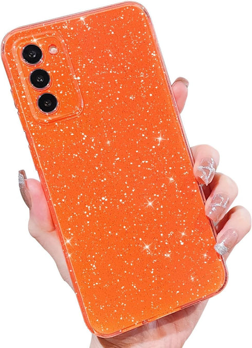 MINSCOSE Compatible with Samsung Galaxy S20 FE 5G Case,Cute Neon Bright Color,Glitter Bling Thin Slim Shockproof Silicone Sparkly Cover for Women ...