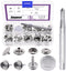 Swpeet 62Pcs Canvas Snap Kit, Stainless Steel Marine Grade Canvas and Upholstery Boat Cover Snap Button Fastener Kit Including 3/8" Sockets 13mm M...